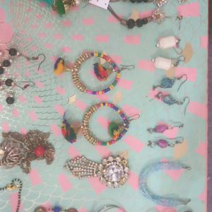 Combo Of Earrings & Many More Jewelry Items