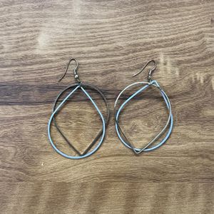 sliver & gold inverted drops earrings