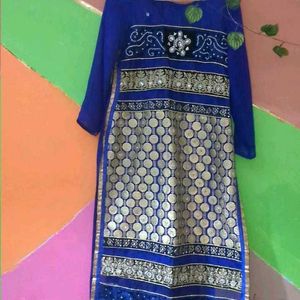 This Is Blue Kurta ,Salwar With Dupatta