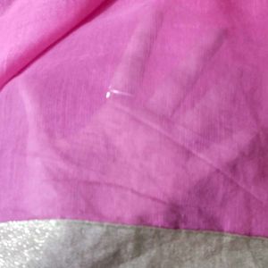 Very Beautiful Pink Cotton Saree