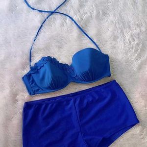 Royal Blue Padded Knotted Bikini Set