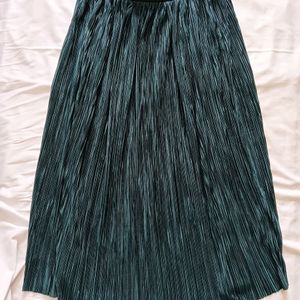 Casual Flared Emerald Green Skirt