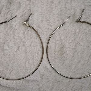 Big Silver Hoop Earrings