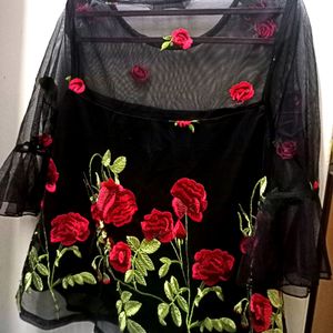 Beautiful Embroidery Net Top