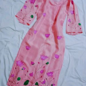 Pink Hand Painted Kurti