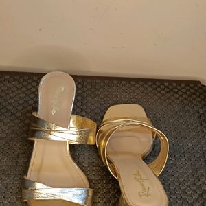 Rawhide Brand Shimmery Gold Block Sandal