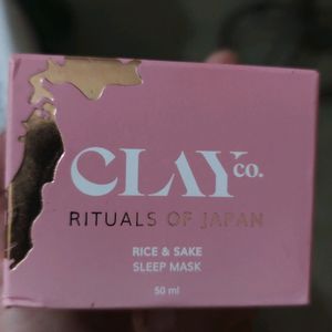 Clay Co Rice& Sake Night Sleeping Mask New