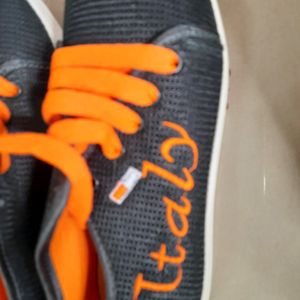 Black Orange Sporty Shoes, Attractive Look