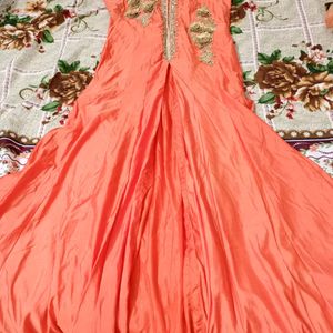 Orange Party Wear Gown