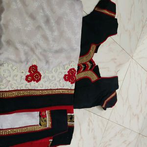 Half And Hal Saree With Blouse