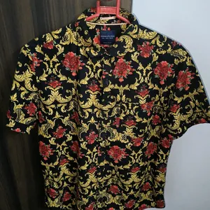 Negotiable Black Printed SlimFit Shirt