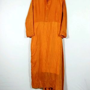 Orange Embroidery Printed Long Dress (Women)