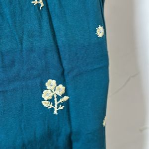 Blue Embroidery Kurthi