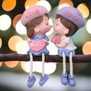 Romantic Couple Leg Hanging Miniature Shopiece