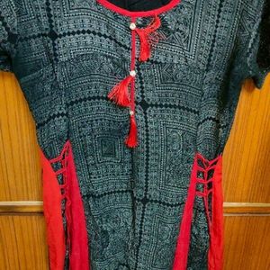 Black And Red Kurta