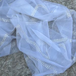 Dyeable Organza Duppatta All Over Emboridery