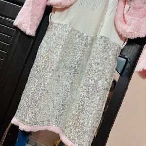 Sequence With Jacket Dress For Kids