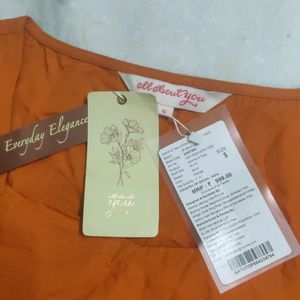 Women Beautiful Rust Colour Top With Tag