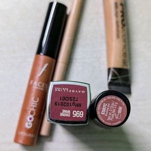 Lipsticks, Lipgloss, Eye pencil, Concealer Combo