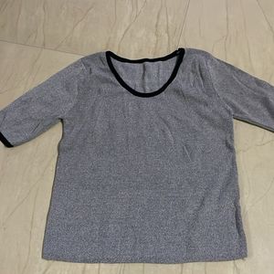 Grey Fitted Top Soft Material