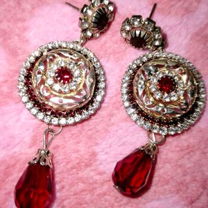 Attractive Earring and Golden red Earrings Combo