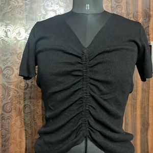 Drawstring Black Top Shein Dupe