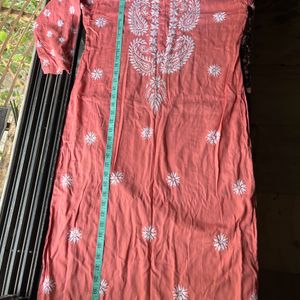 Rust brown Chikankari kurta