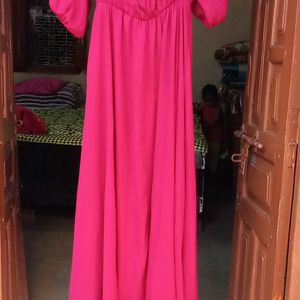 Maroon Long Gown Party Wear