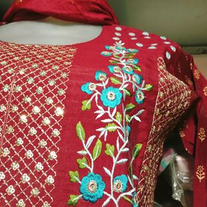 Nyracut Embroidery Work Suit