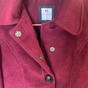 Burgundy Trench Coat By Dressberry