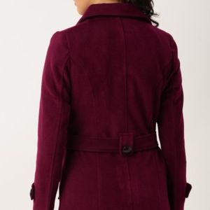 Burgundy Trench Coat By Dressberry