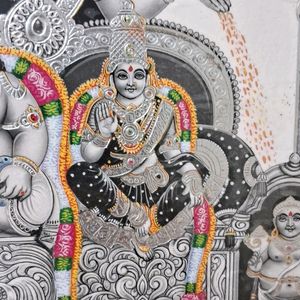 ♡Silver Kuber Lakshmi GODDESS Painting♡