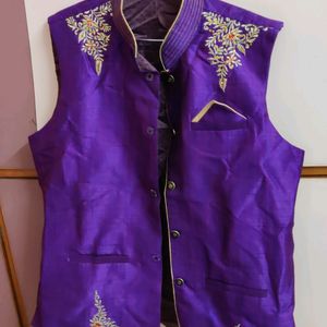 Purple Ethnic Jacket Koti