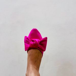 Fuschia Color Bow Flats 🎀