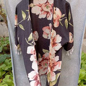 Black Floral Komino Outerwear