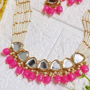 Baby Pink Kundan Choker Set