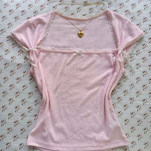 Urbanic Coquette Y2k Lace Trim Pinteresty Top