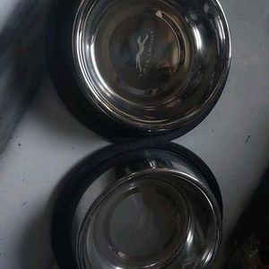 NEW PETS STAINLESS STEEL TWO DOG BOWL