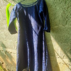 Navy Blue Net Dress