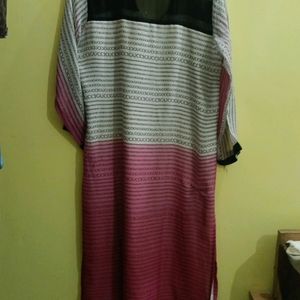 Pink Long Kurta