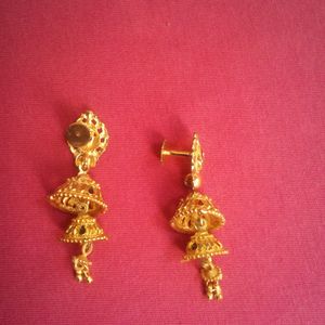 New Gold Plated Double Layer Jhumki Unused