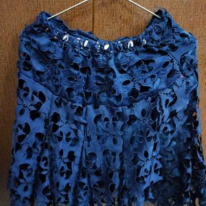 Blue Mess Work Skirt