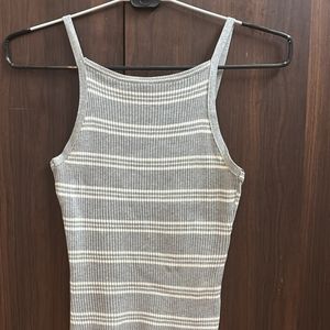 Grey Ribbed Tank Top