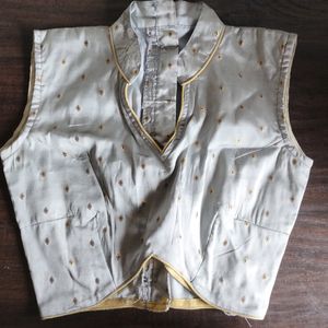 Custom Silver Ethnic Blouse