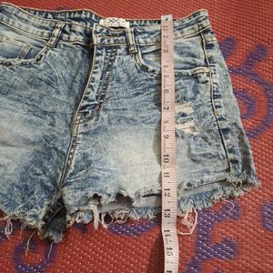 Denim Ribbed Shorts