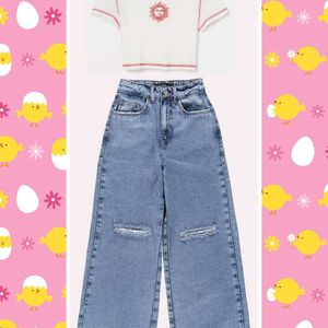 Zara Denim + H&M Top