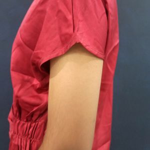 Formal Maroon Satin Top