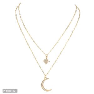 Stunning Gold Plated Star and Moon Pendent