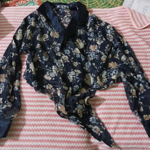 Tie Up Floral Print Shirt