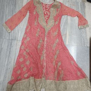 pink Coloured Ethnic Long jacket